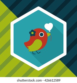 wedding bird flat icon with long shadow,eps10