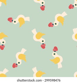 wedding bird flat icon,eps10 seamless pattern background