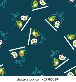 wedding bird flat icon,eps10 seamless pattern background