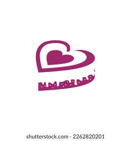 Diseño del logotipo vectorial de la tienda de tortas de bodas o cumpleaños