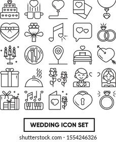 Wedding Black And White Icon Set