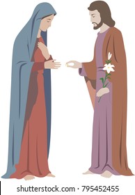 The wedding of Blessed virgin Mary with Saint Joseph