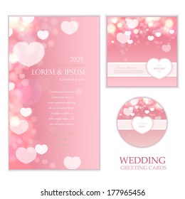 wedding bokeh cards set