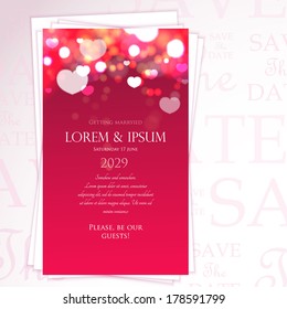 wedding bokeh invitation