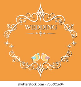 wedding border card vintage for vector