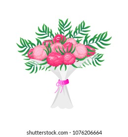 Wedding botanical flowers for the groom and the bride. Bouquet with leaves and buds for the newlyweds. Vector illustration for card. a symbol of love of romance.