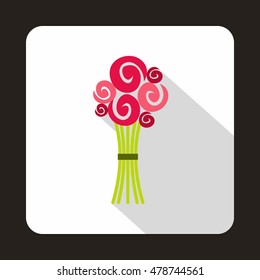 Wedding bouquet icon in flat style on a white background vector illustration