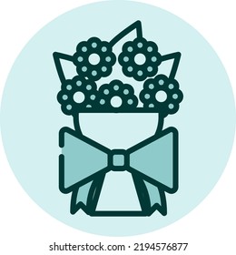 Wedding bouquet, illustration, vector on a white background.