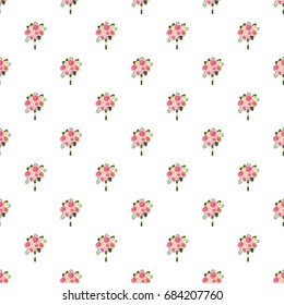 Wedding bouquet of pink roses pattern