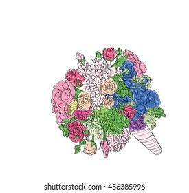 wedding bouquet. vector illustration