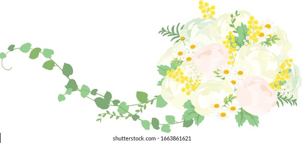Wedding bouquet vector illustration on white background
