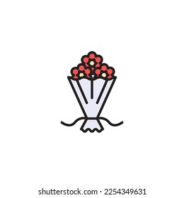 wedding bouquet vector type icon