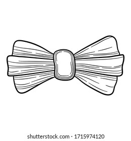 Wedding bow icon. Hand drawn illustration of wedding bow vector icon for web design