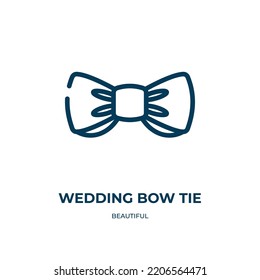 Wedding bow tie icon. Linear vector illustration from beautiful collection. Outline wedding bow tie icon vector. Thin line symbol for use on web and mobile apps, logo, print media.