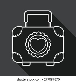wedding box of cookies flat icon with long shadow, line icon