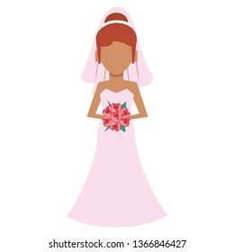 Wedding bride avatar cartoon