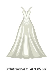 wedding bride dress isolated design