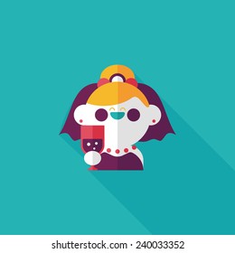 wedding bride flat icon with long shadow,eps10