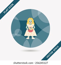 wedding bride flat icon with long shadow,eps10