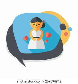 wedding bride flat icon with long shadow,eps10
