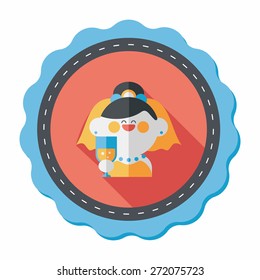 wedding bride flat icon with long shadow,eps10