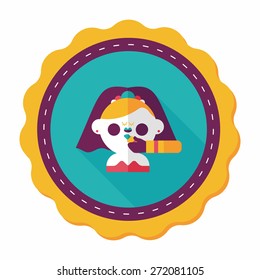 wedding bride flat icon with long shadow,eps10