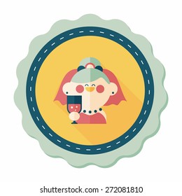 wedding bride flat icon with long shadow,eps10