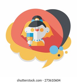 wedding bride flat icon with long shadow,eps10