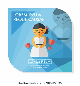 wedding bride flat icon with long shadow,eps10