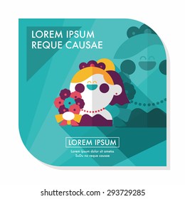 wedding bride flat icon with long shadow,eps10