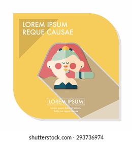 wedding bride flat icon with long shadow,eps10