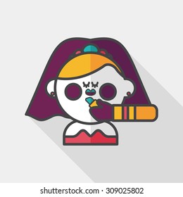 wedding bride flat icon with long shadow,eps10
