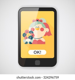 wedding bride flat icon with long shadow,eps10