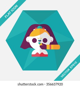 wedding bride flat icon with long shadow,eps10