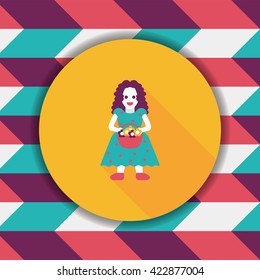 wedding bride flat icon with long shadow,eps10
