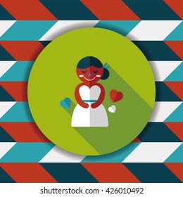 wedding bride flat icon with long shadow,eps10