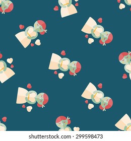 wedding bride flat icon,eps10 seamless pattern background
