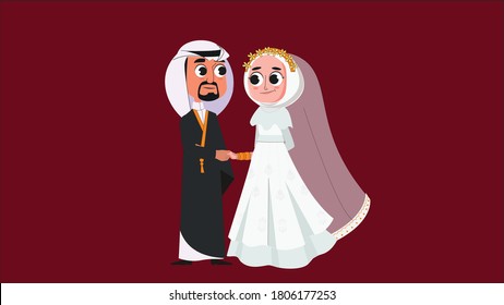 The wedding of the bride and groom of Arab Muslims