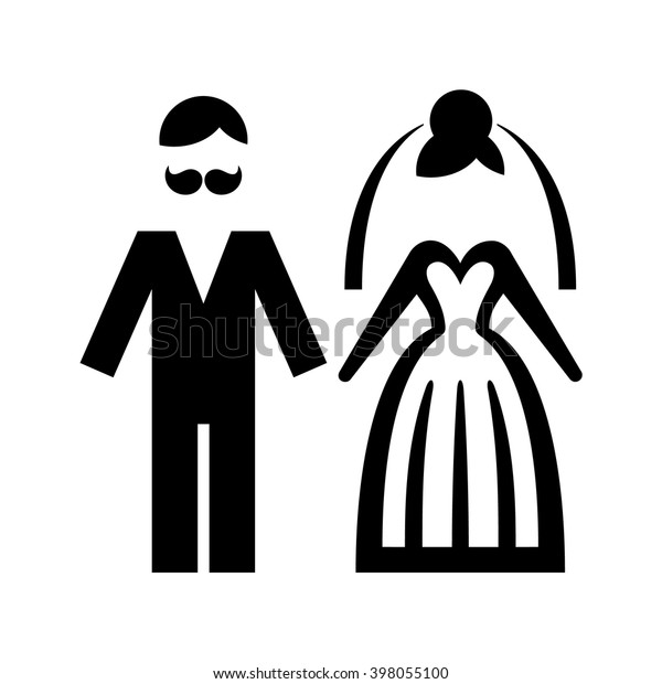 Wedding Bride Groom Icon Vector Illustration Stock Vector Royalty