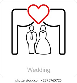 Wedding and bride icon concept