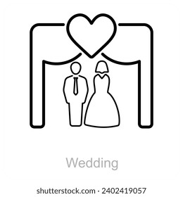 Wedding and bride icon concept