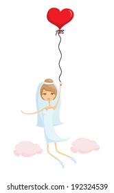 Wedding  bride  in love, the vector