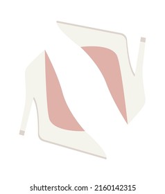 Wedding bride shoes. Vector illustration
