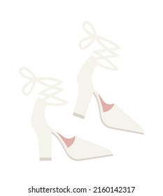 Wedding bride shoes. Vector illustration
