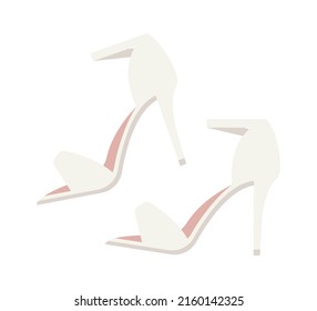 Wedding bride shoes. Vector illustration