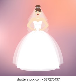 Wedding bride vector illustration, eps 10