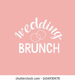 Bodas - letra escrita a mano para invitación, carta. Cartel de decoración en la sala de celebración de bodas: en el hotel, en el restaurante. Signo de material vectorial aislado en fondo desnudo. EPS10

