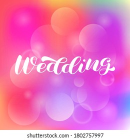 Wedding brush lettering. Vector stock illustration for poster