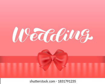 Wedding brush lettering. Vector stock illustration for poster