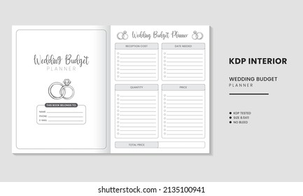 Wedding Budget Planner KDP Interior